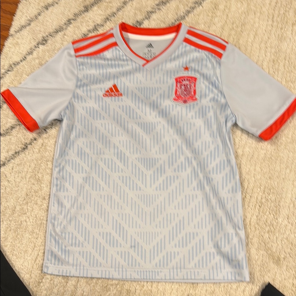 Adidas Kids' Gray and Red Soccer Jersey